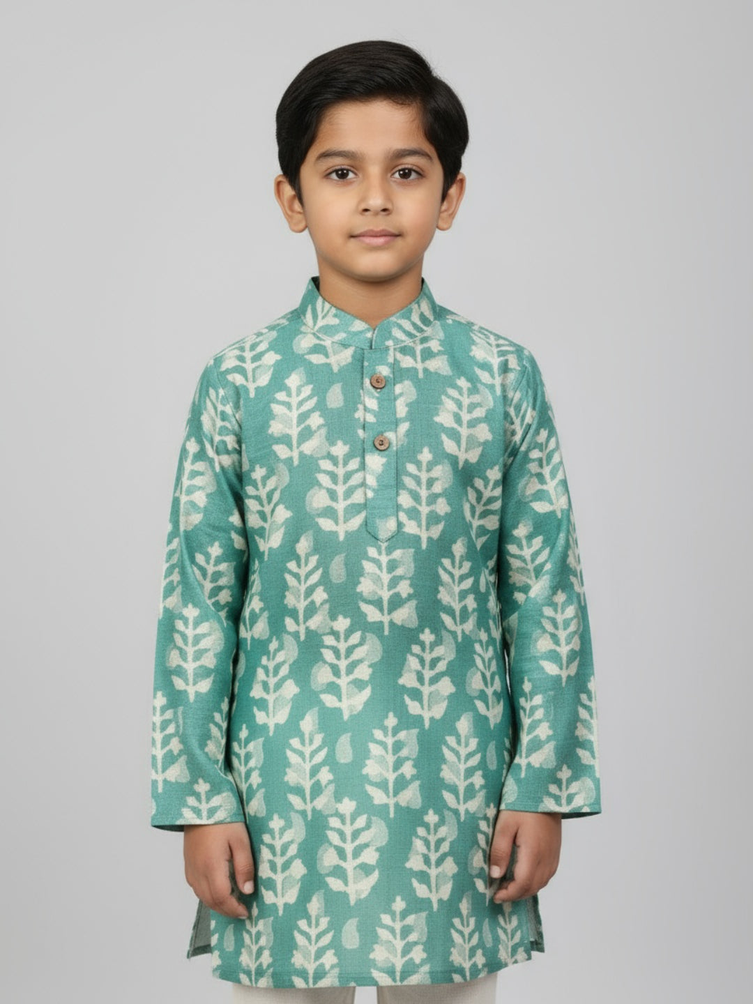 Boys Printed Straight Kurta with Churidar