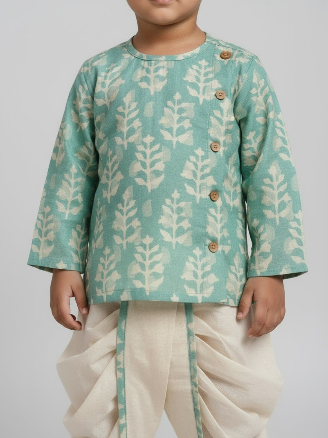 Biglilpeople Boys Printed Traditional Ethnic Kurta and Dhoti Set