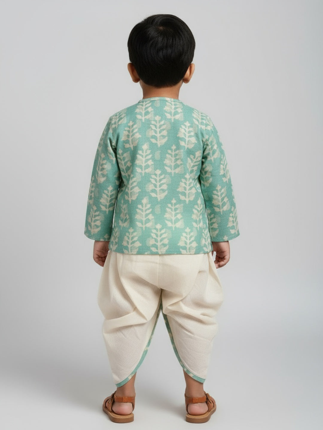 Biglilpeople Boys Printed Traditional Ethnic Kurta and Dhoti Set