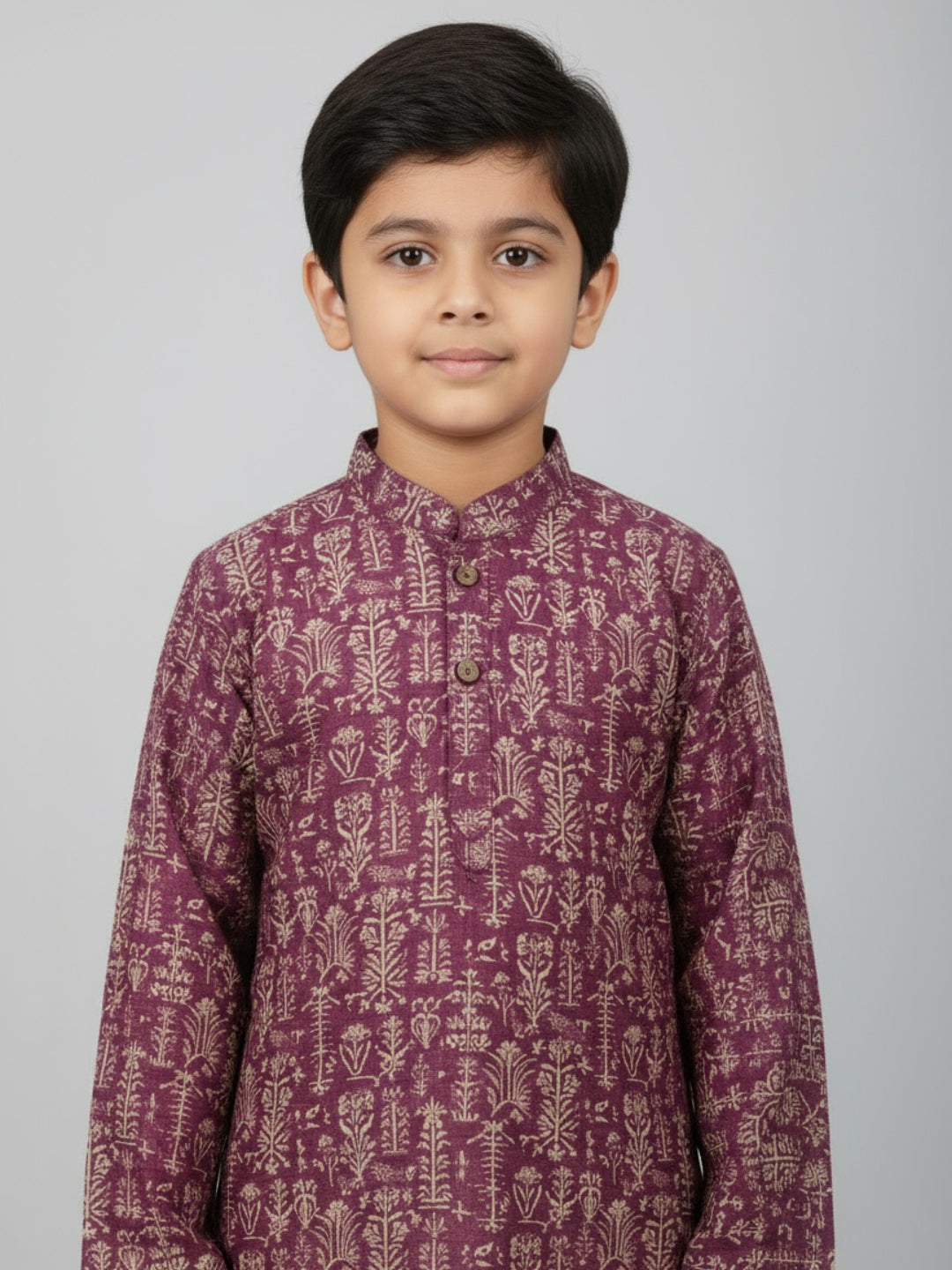 Boys Printed Straight Kurta with Churidar