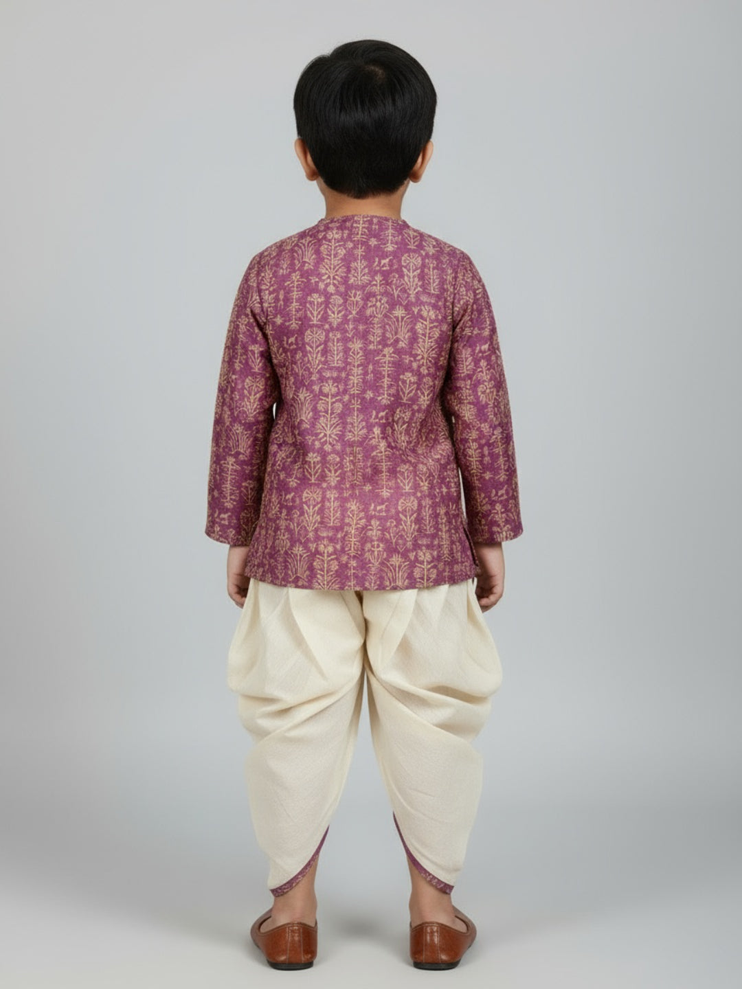 Biglilpeople Boys Printed Traditional Ethnic Kurta and Dhoti Set