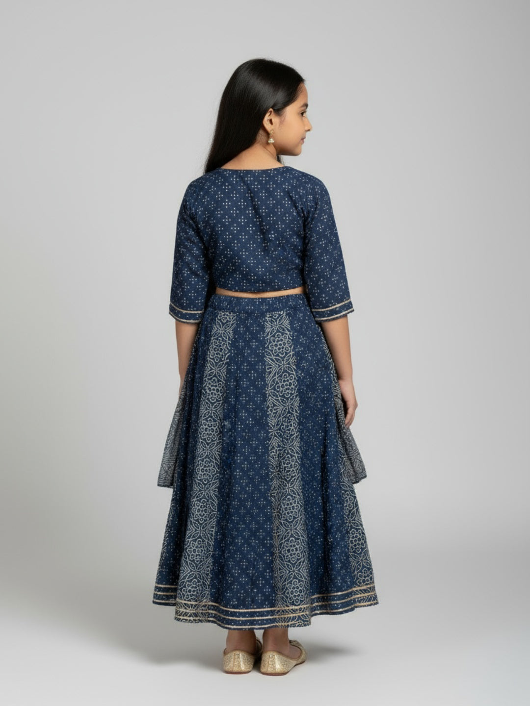Girls Printed Ethnic Lehenga Choli Set with Dupatta