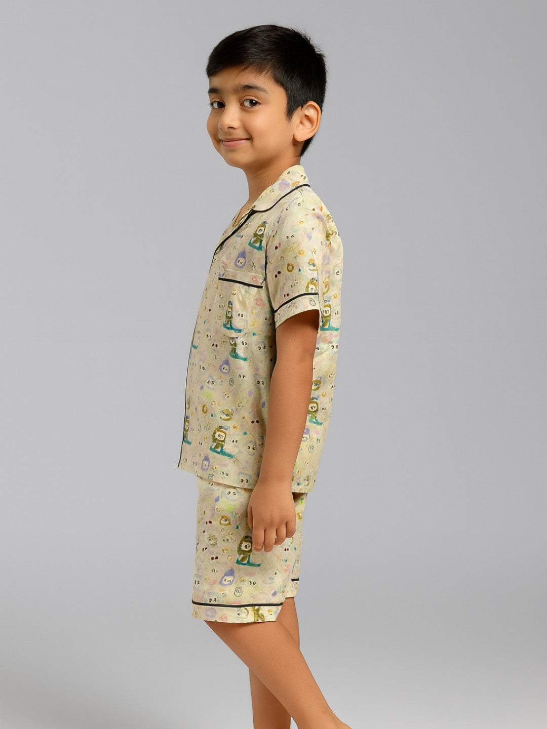 Biglilpeople Kids Unisex Printed Half Sleeves Cotton Night Suit
