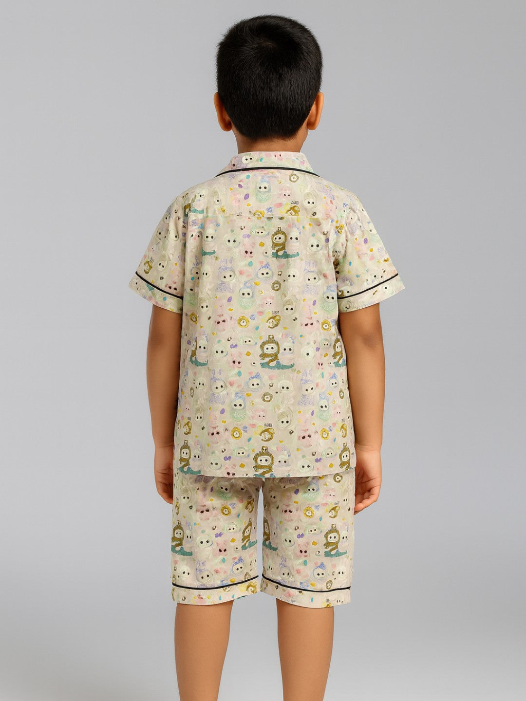 Biglilpeople Kids Unisex Printed Half Sleeves Cotton Night Suit