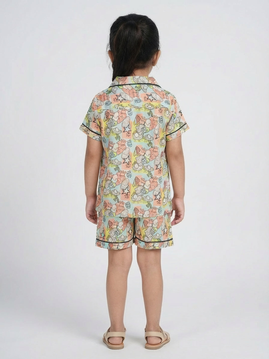 Biglilpeople Kids Unisex Lil Royal Rockstar Printed Rayon Short Sleeves Shirt & Shorts Nightsuit