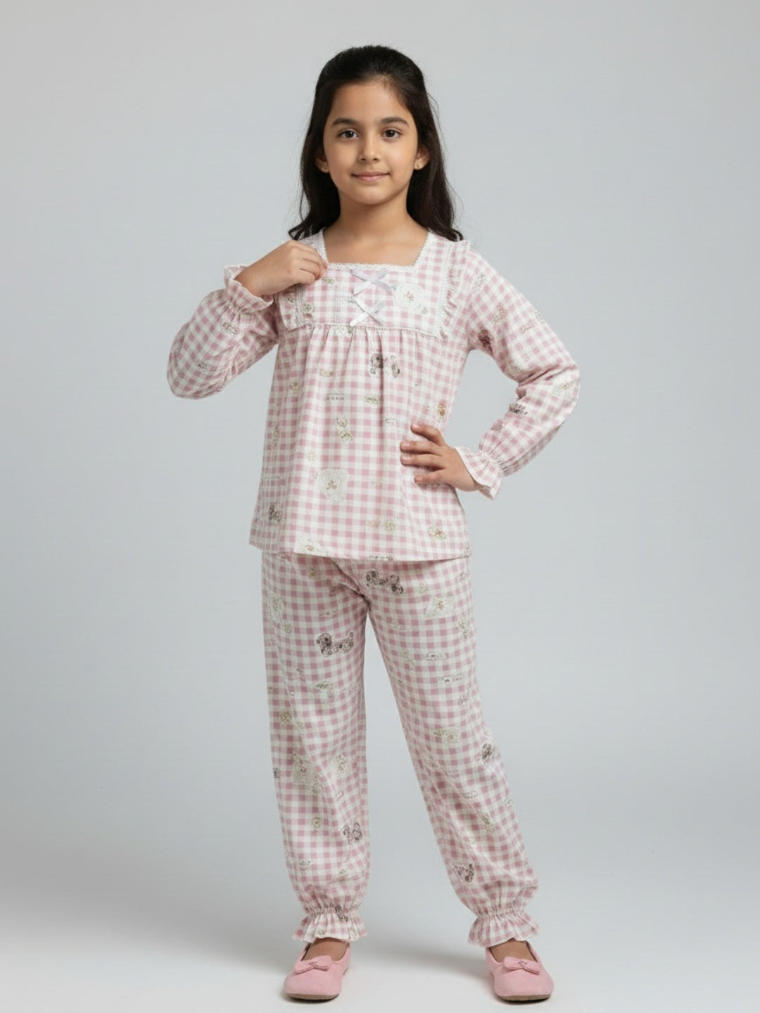 Biglilpeople Cotton Dog Print Night Suit