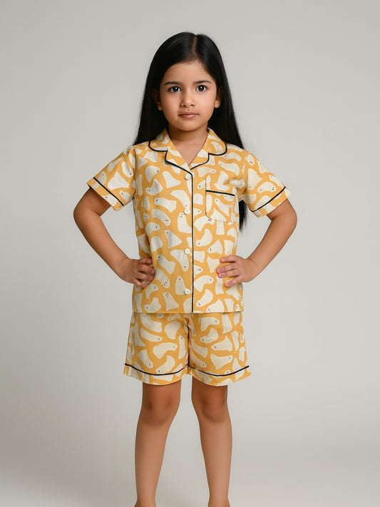 Biglilpeople Kids Unisex Printed Half Sleeves Cotton Night Suit