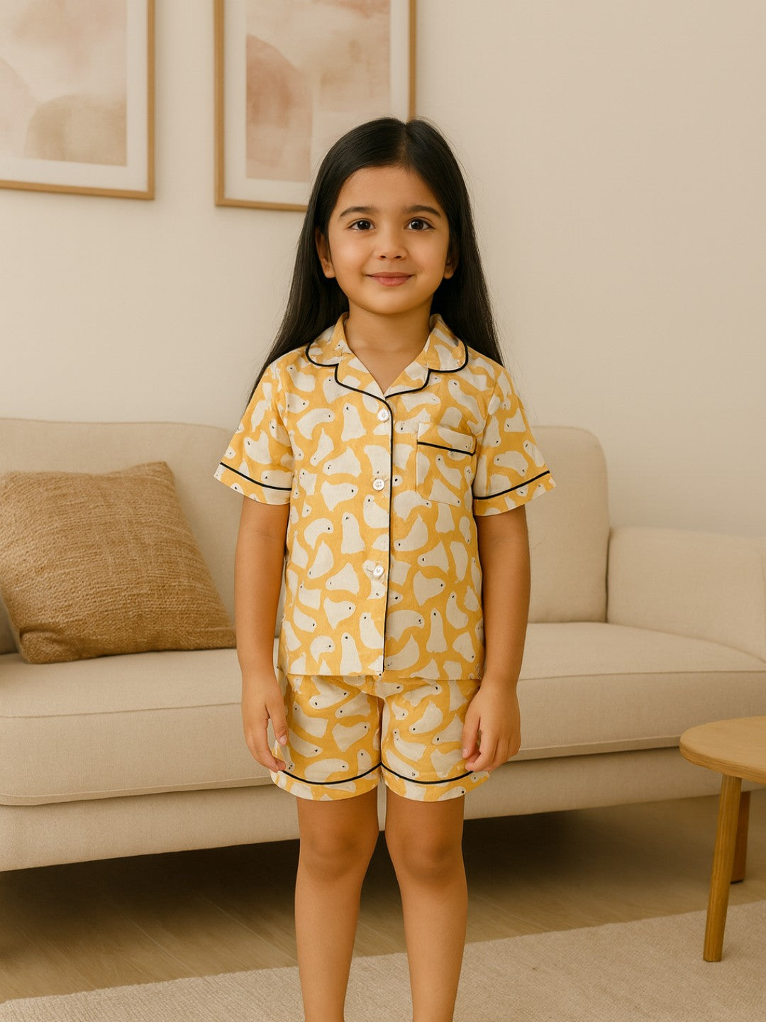 Biglilpeople Kids Unisex Printed Half Sleeves Cotton Night Suit