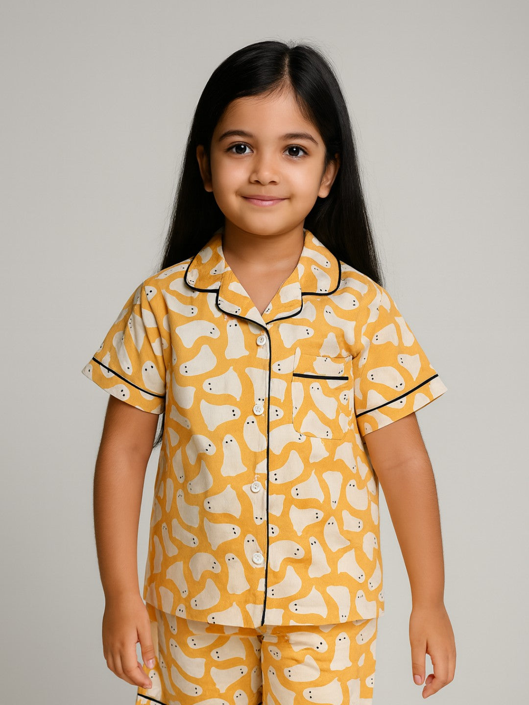 Biglilpeople Kids Unisex Printed Half Sleeves Cotton Night Suit