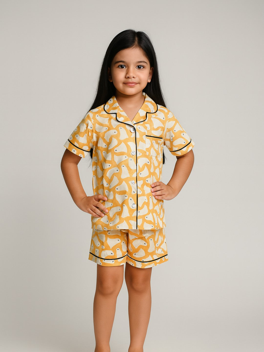 Biglilpeople Kids Unisex Printed Half Sleeves Cotton Night Suit