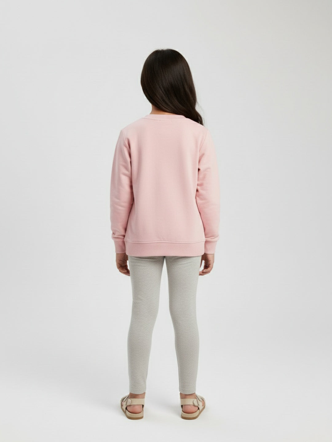 Sudadera rosa claro con estampado de unicornio Biglilpeople