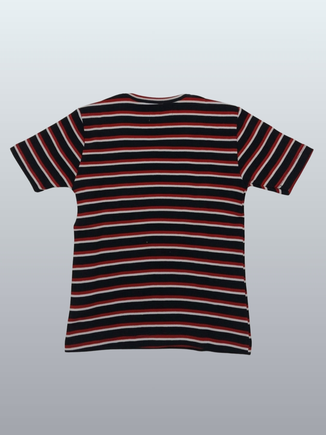 Biglilpeople Girls Navy & Black Striped Round Neck Short Sleeves T-Shirt (Pack of 2)