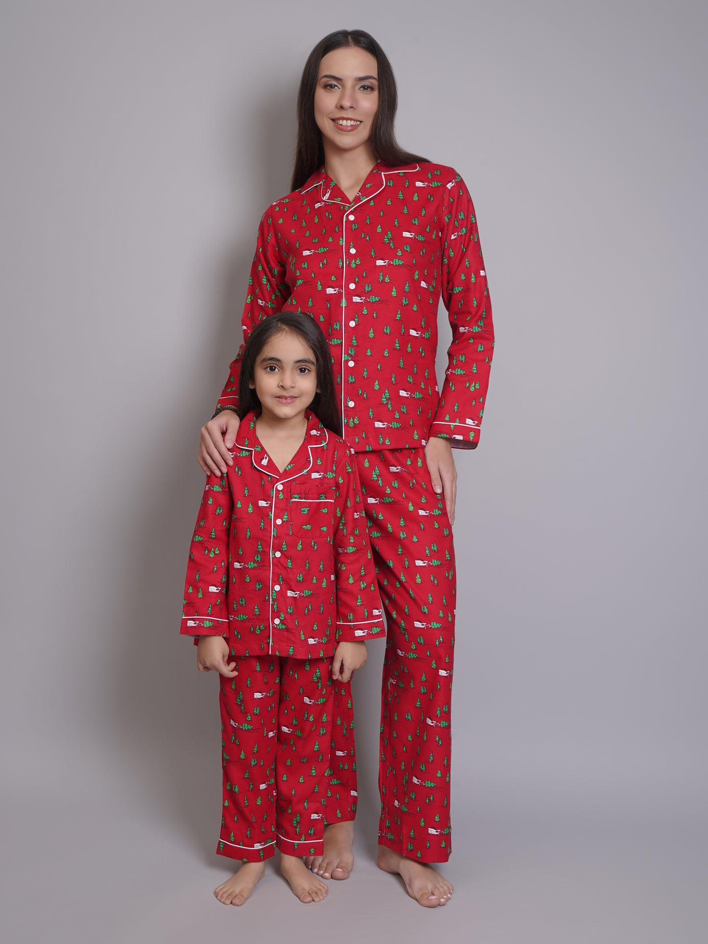 Pijamas estampadas de manga larga para mujer