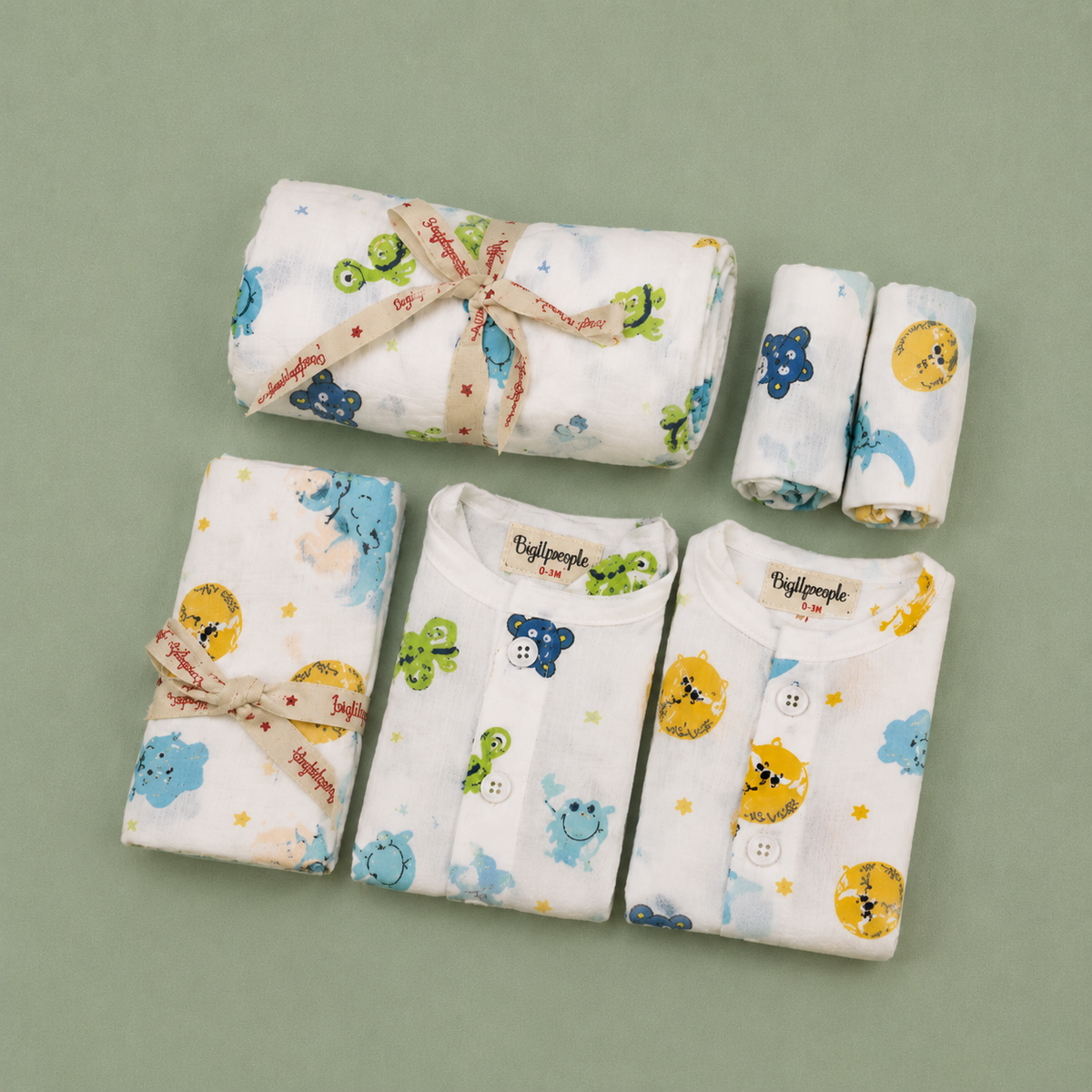 Newborn Muslin Gift Set with Swaddle & Washcloth
