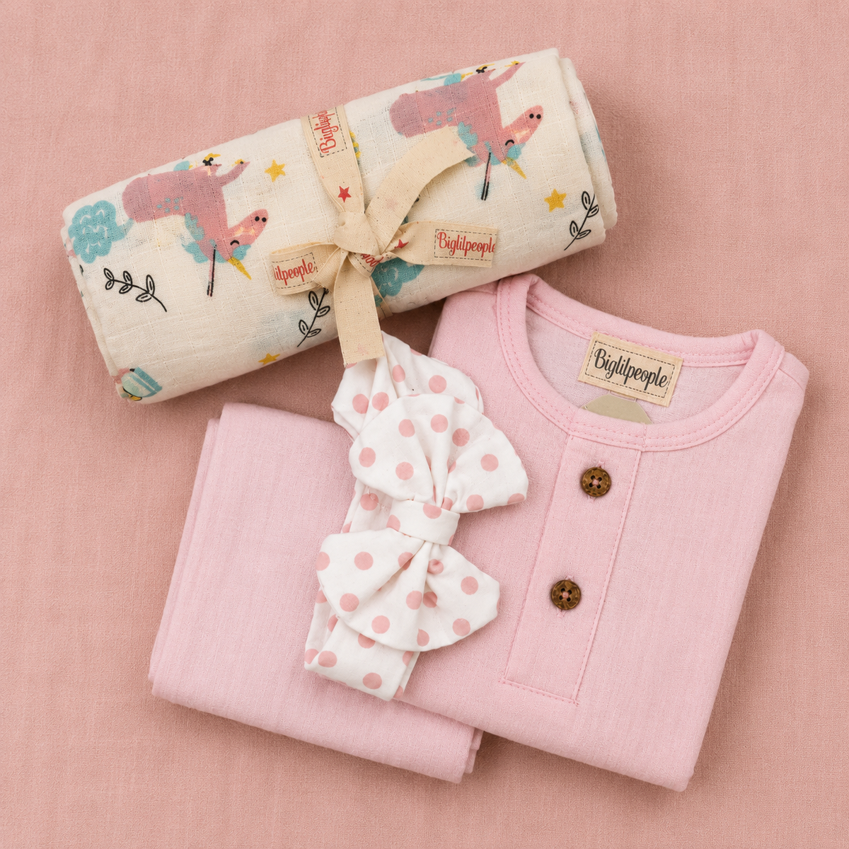 Newborn Muslin Gift Set with Swaddle & Headband