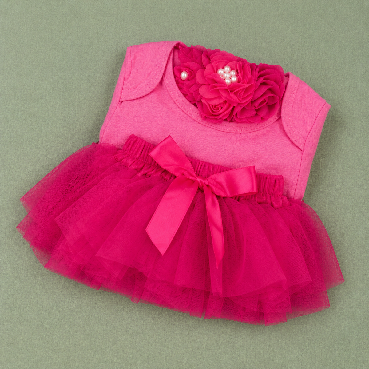 Newborn Girls Tutu Bloomer Gift Set with Romper – Pink