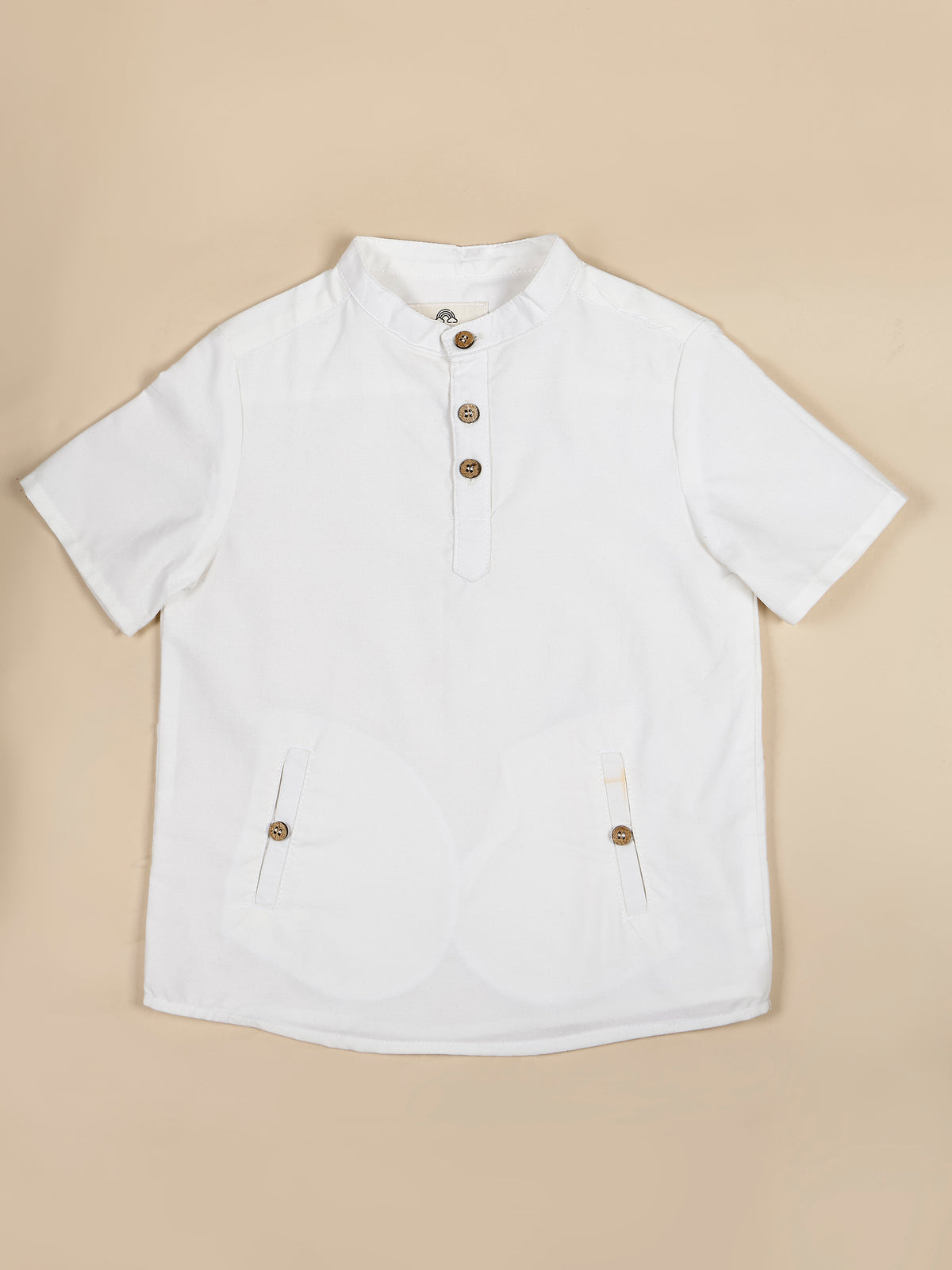 Mandarin Collar Shirt with Blue Joggers