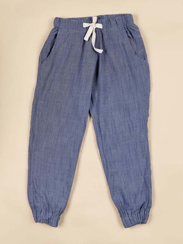Pantalones de chándal unisex de mezclilla Chambray