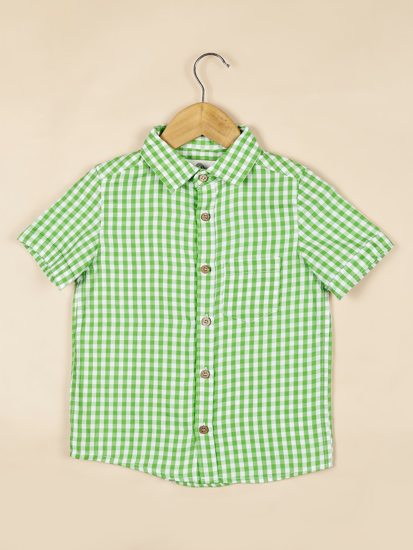 Green & White Gingham Shirt