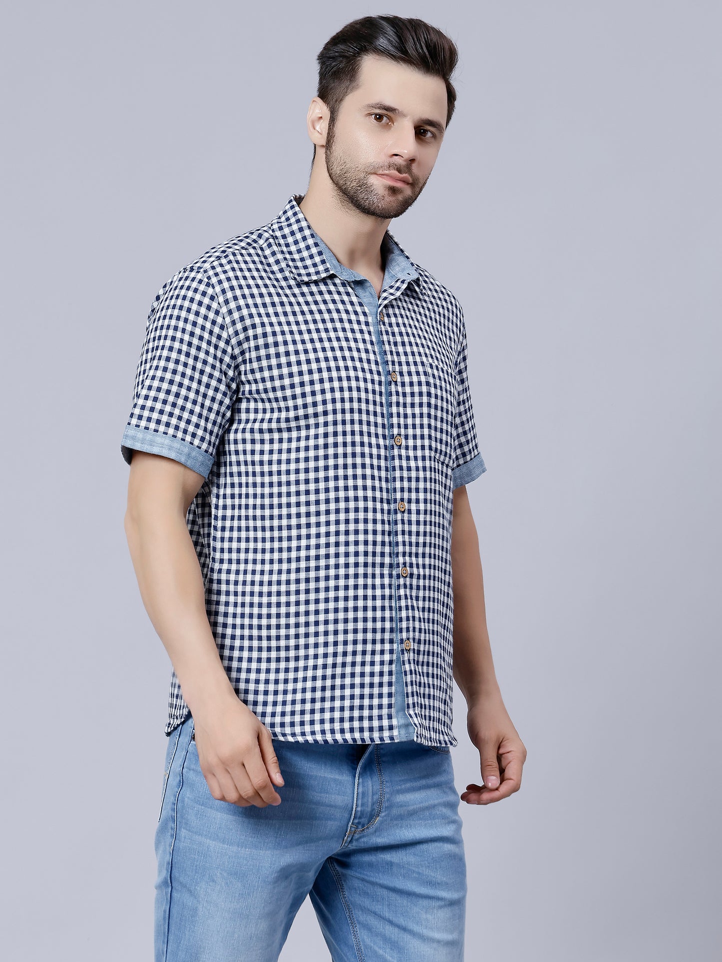 Black & White Check Shirt for Men