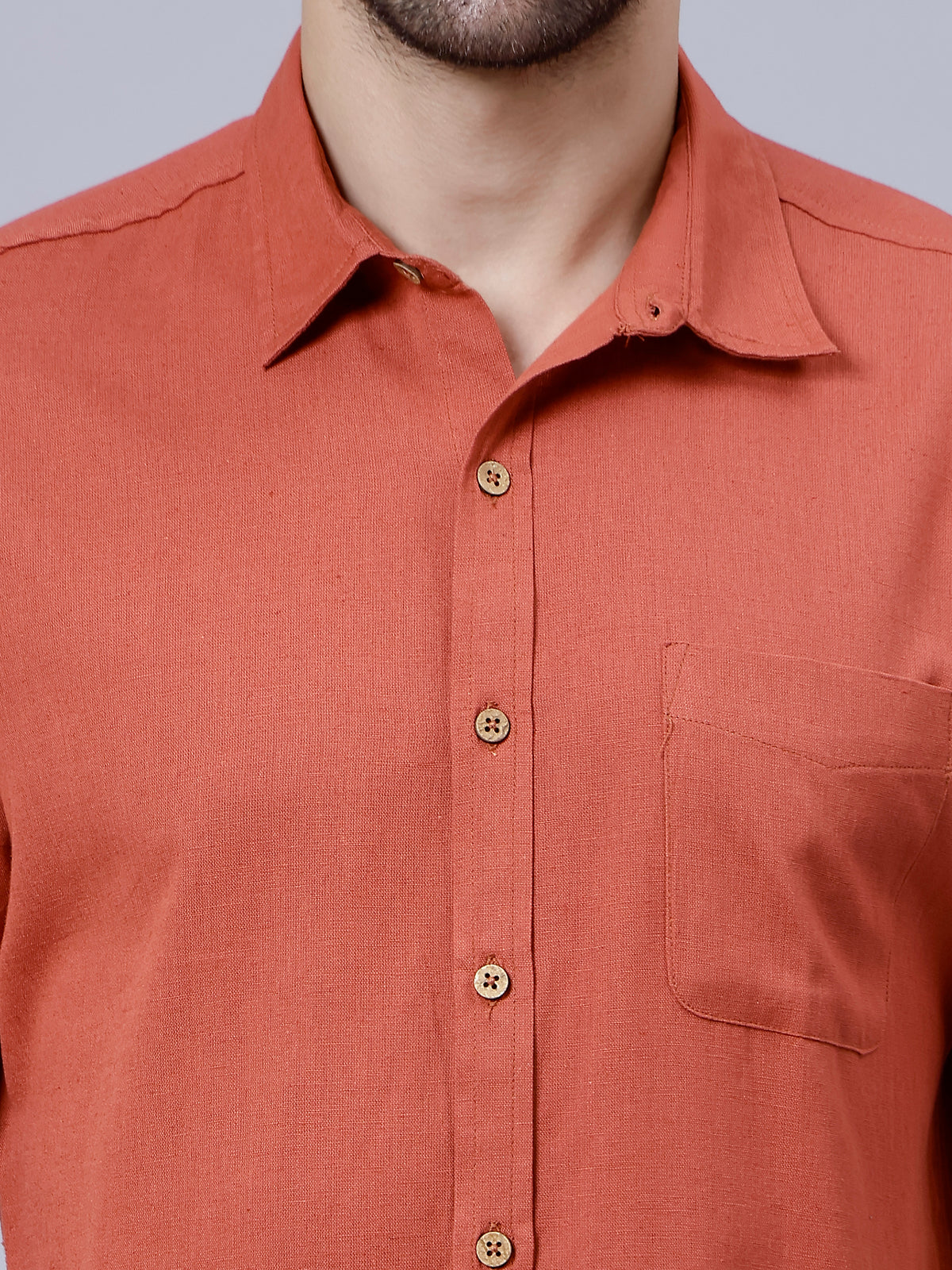 Camisa de lino para hombre - Óxido