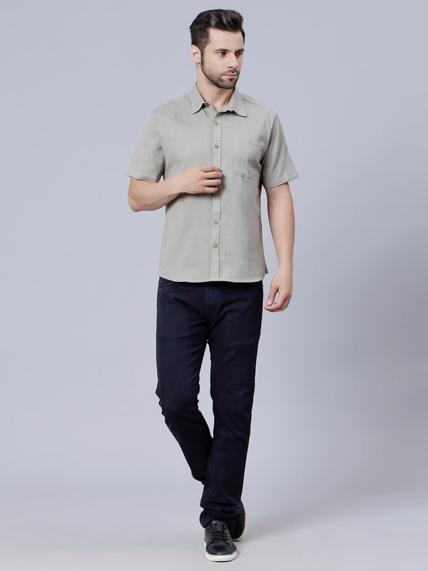 Linen Shirt for Men- Grey