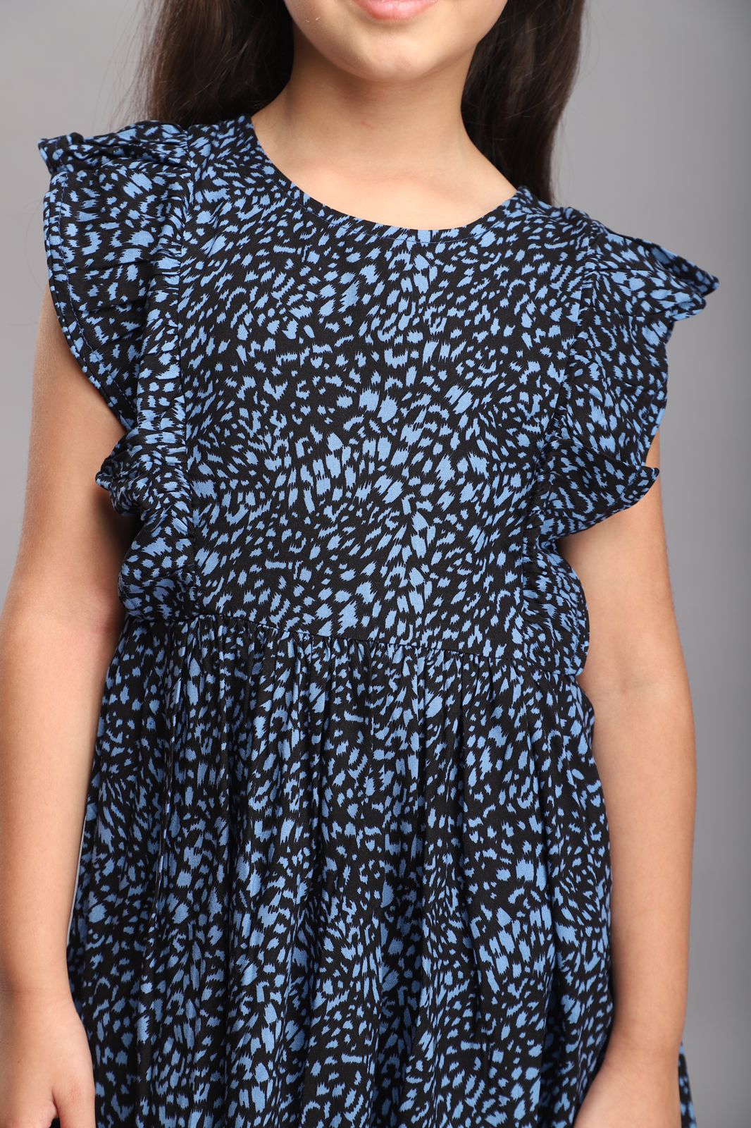 Black & Blue Printed Dress