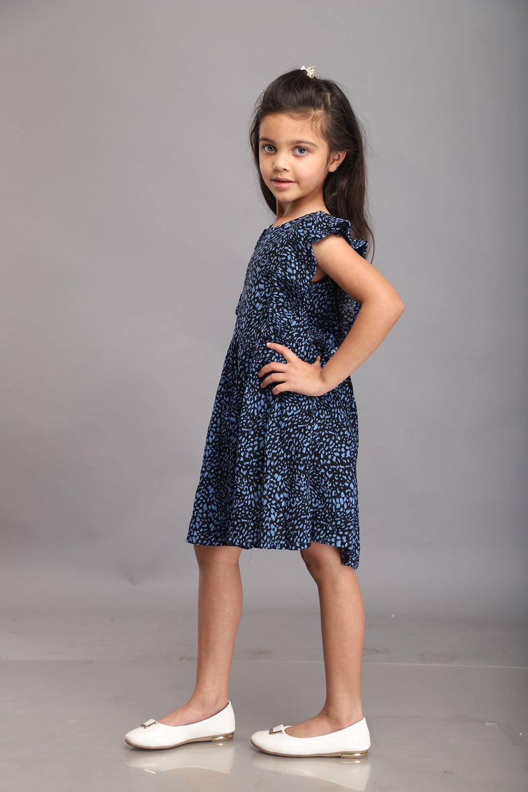 Black & Blue Printed Dress