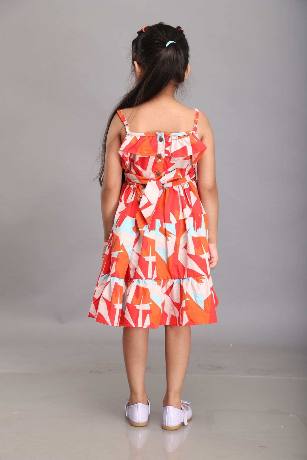 Abstract Print Strappy Summer Dress