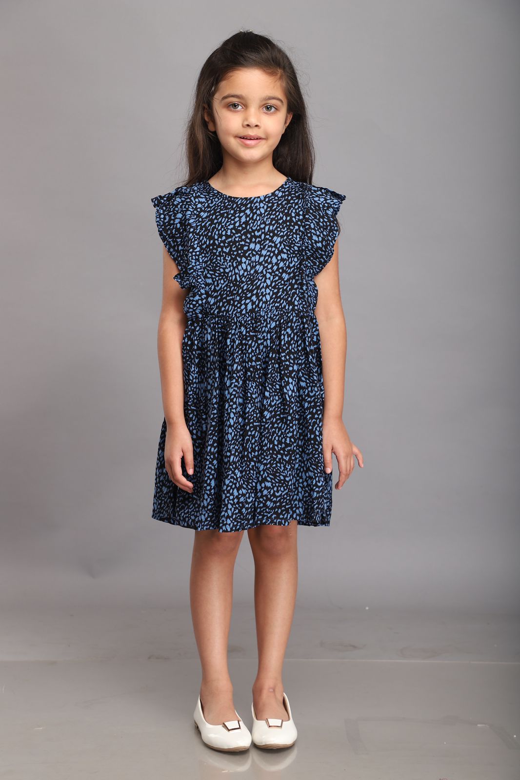 Black & Blue Printed Dress