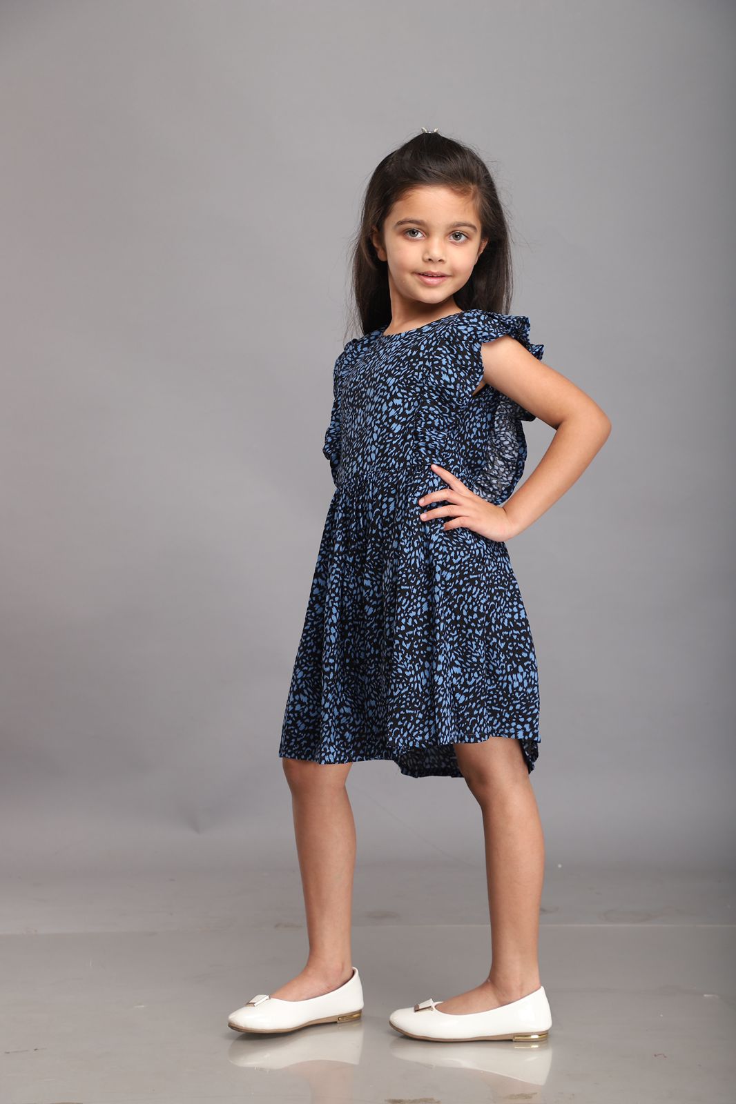 Black & Blue Printed Dress