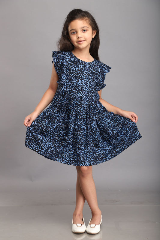 Black & Blue Printed Dress