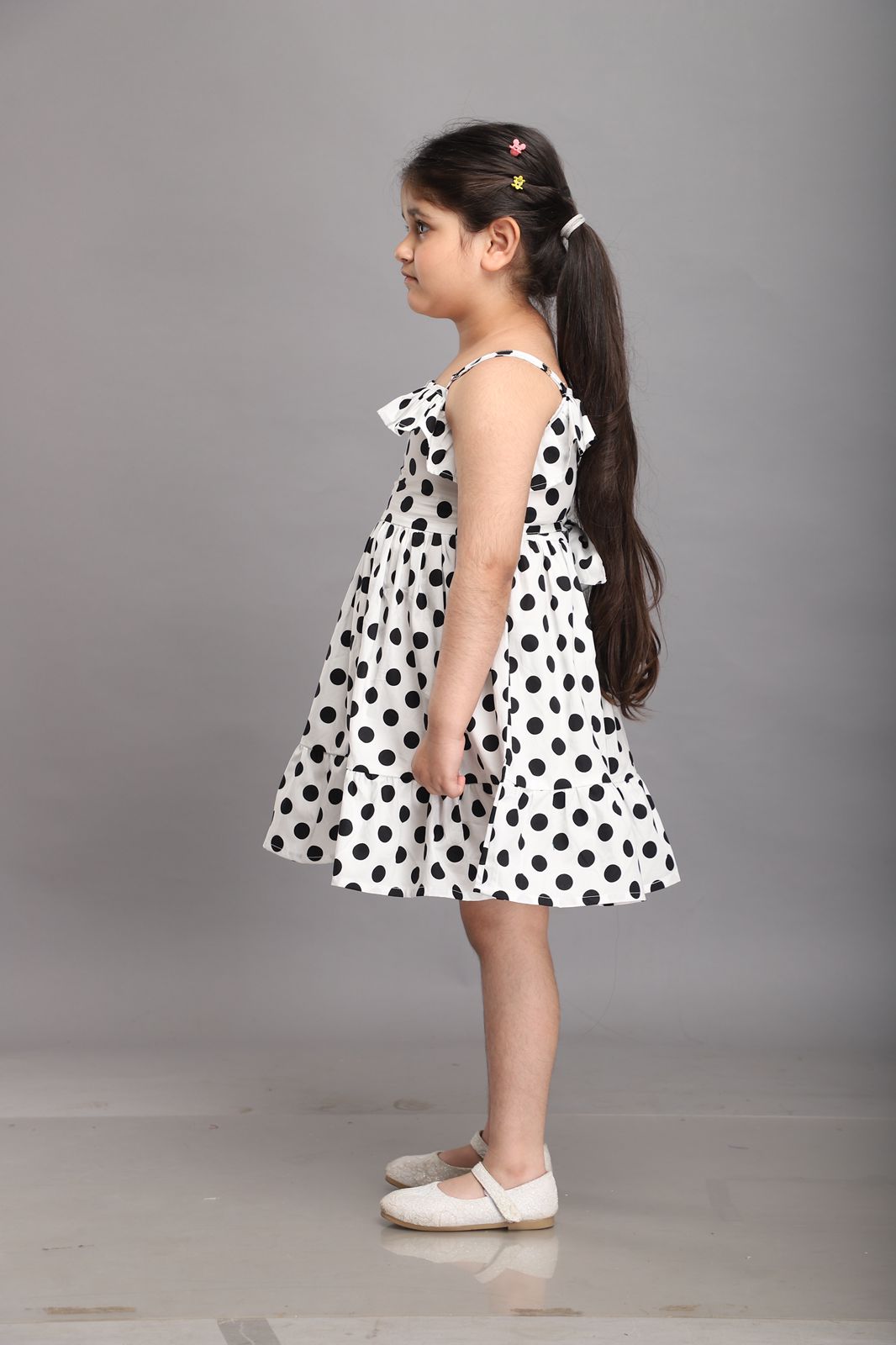 Classic White Polka Dotted Strappy Summer Dress