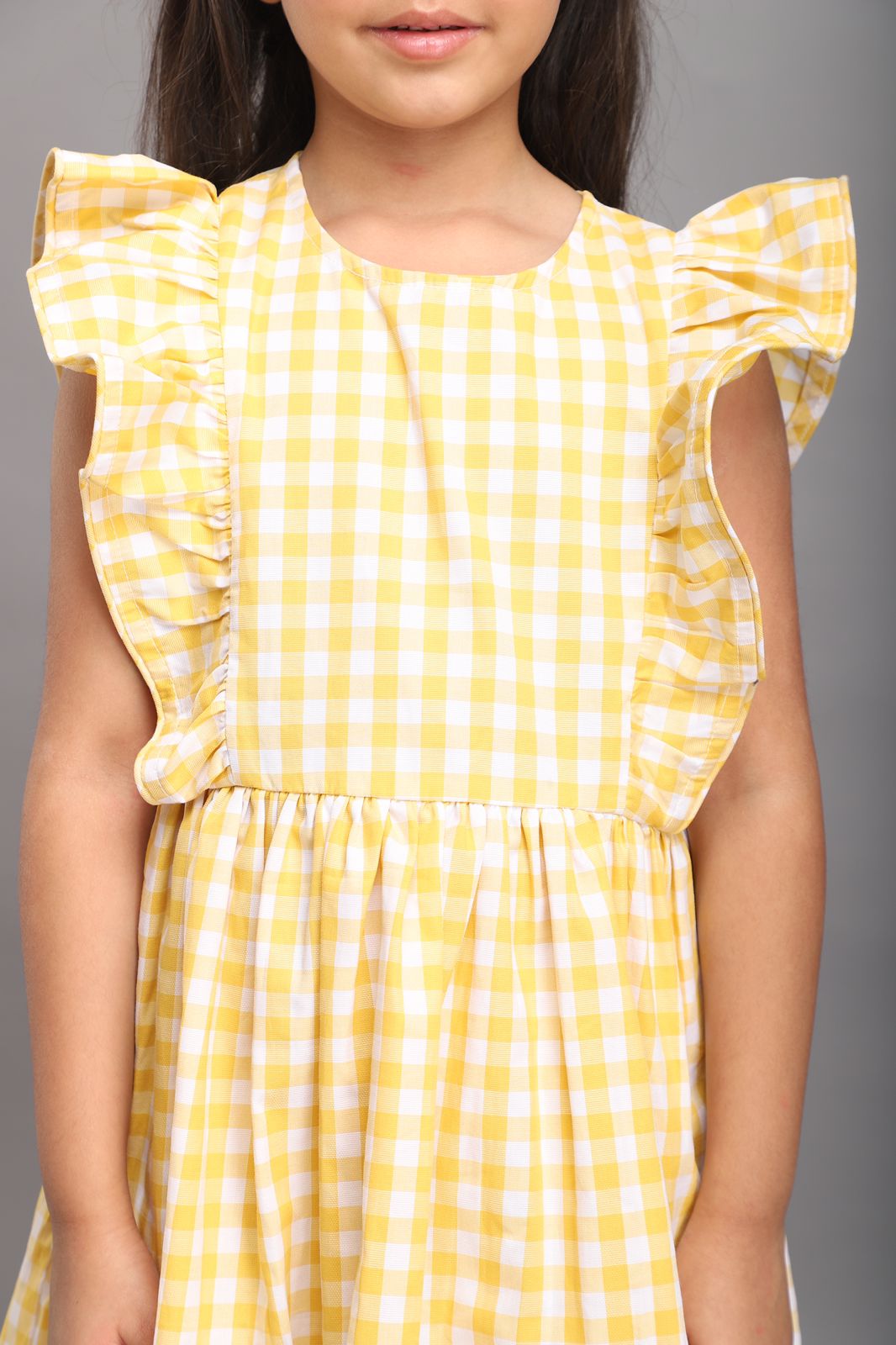 Yellow & White Checks Dress