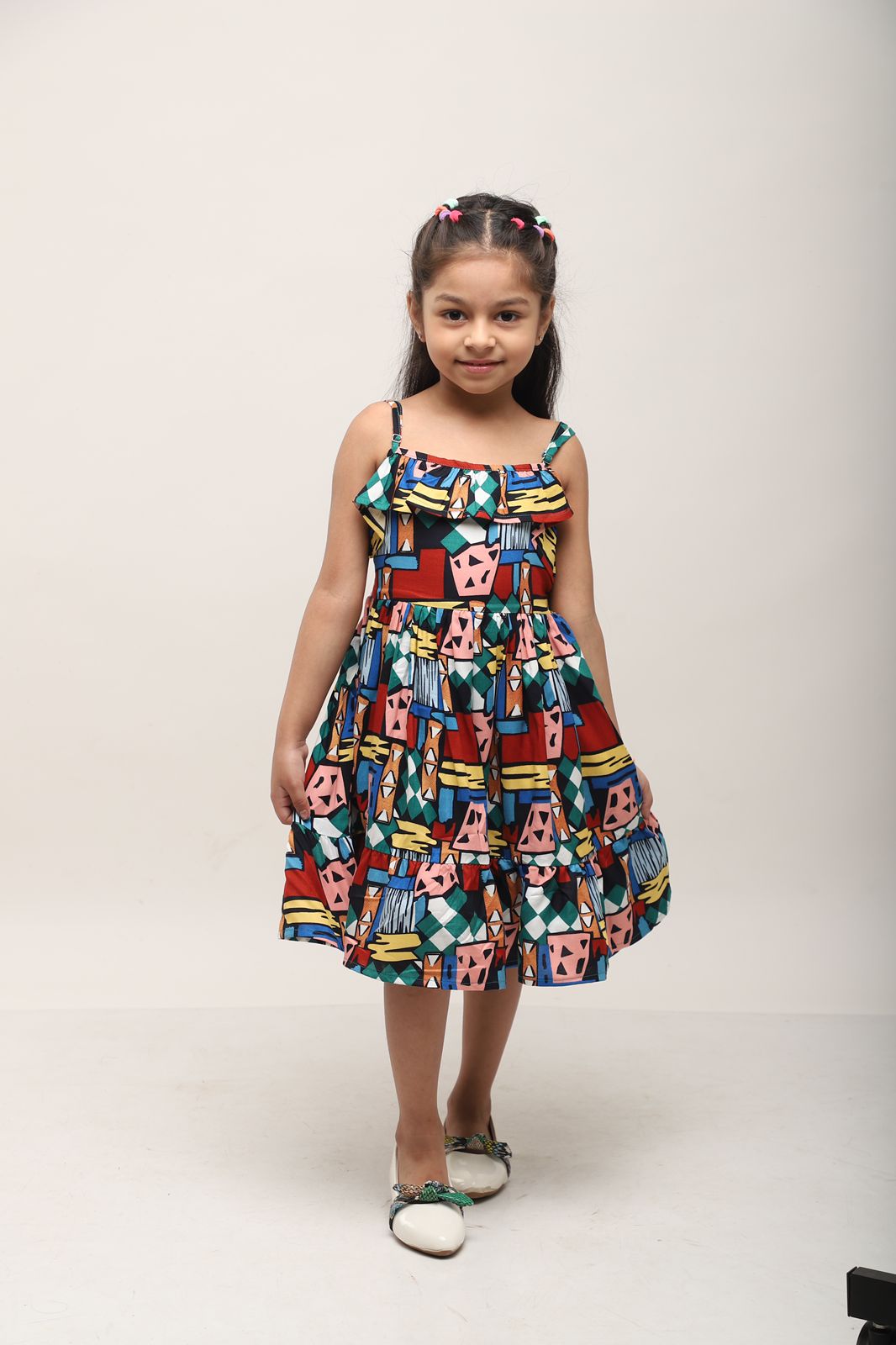 Multicolor Strappy Summer Dress