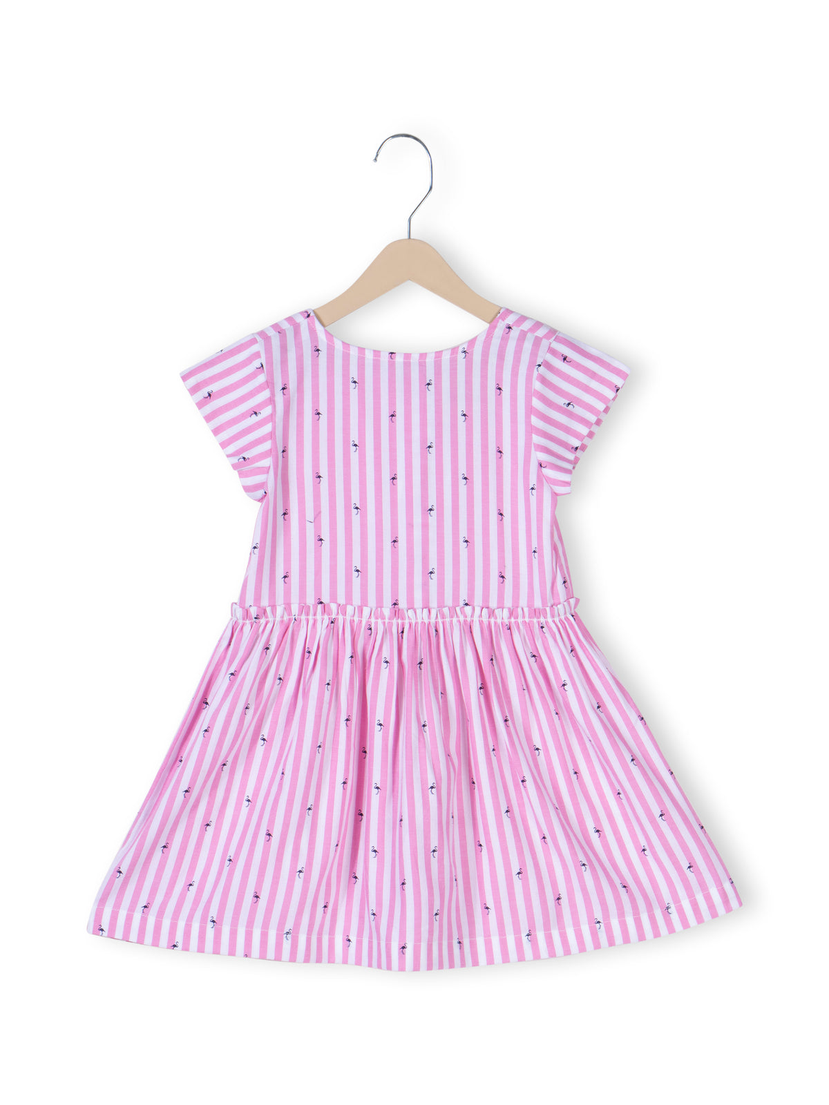 Vestido de rayas rosas y blancas para niñas