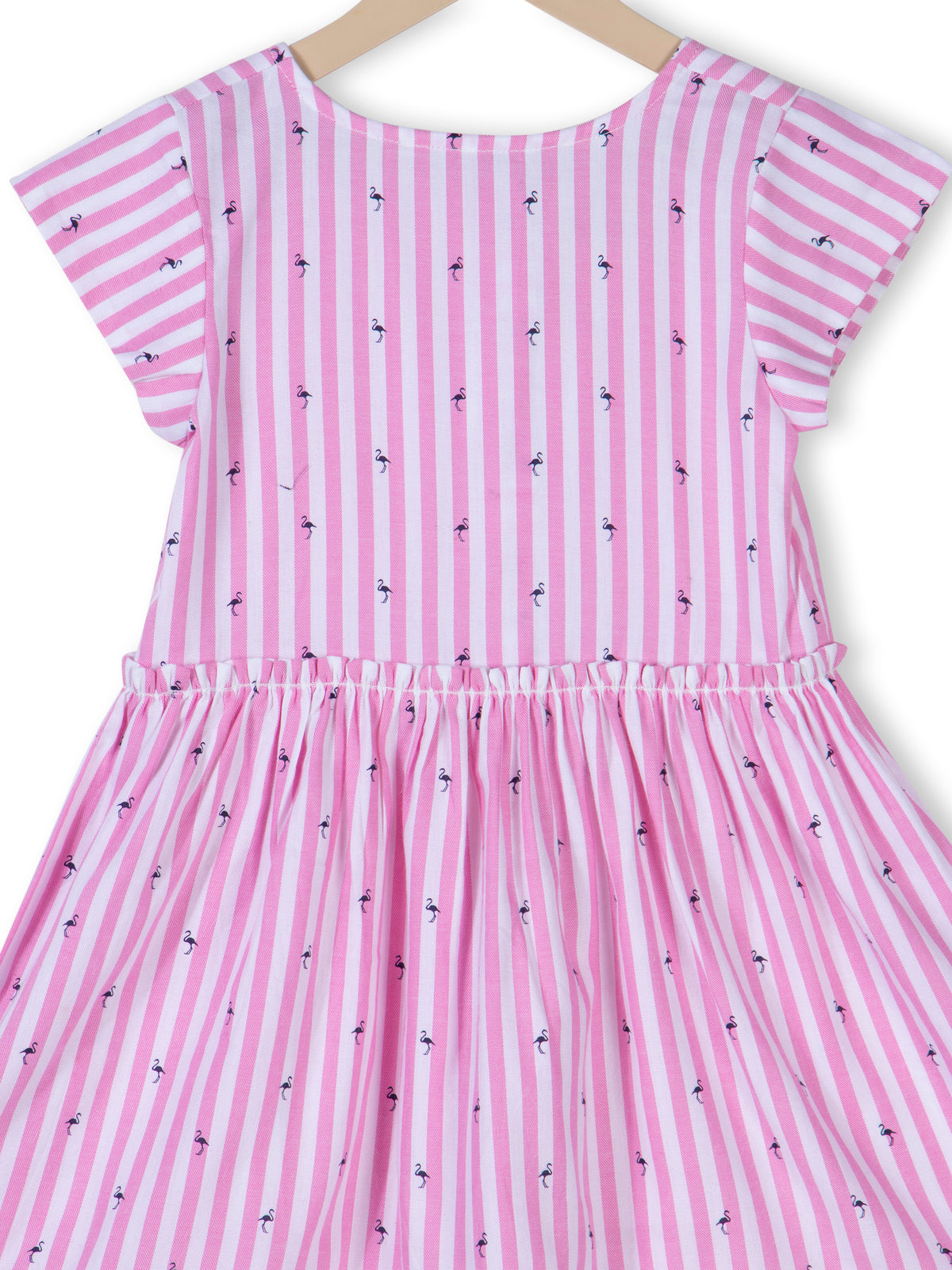 Vestido de rayas rosas y blancas para niñas