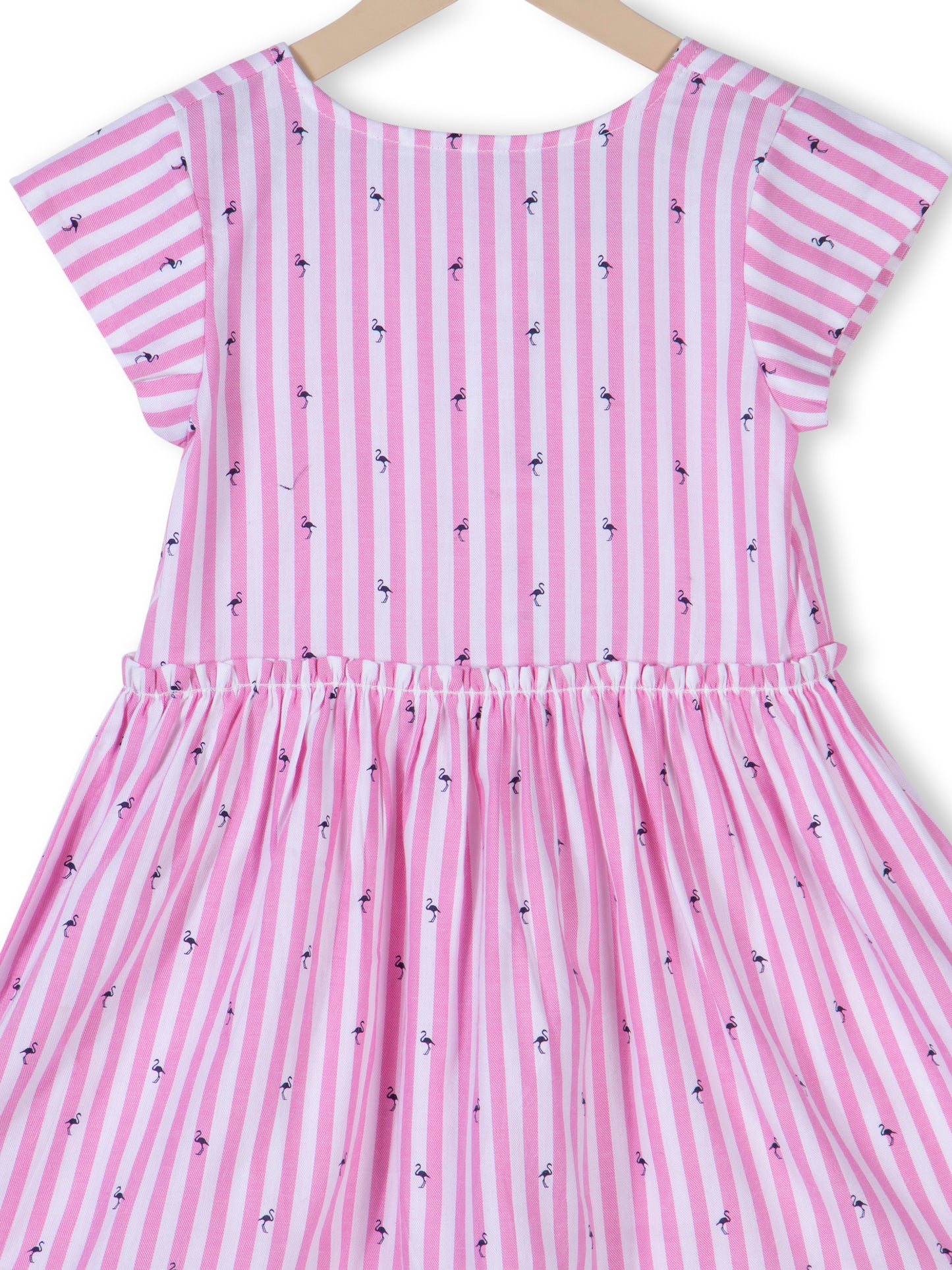 Pink & White Striped Dress for Girls