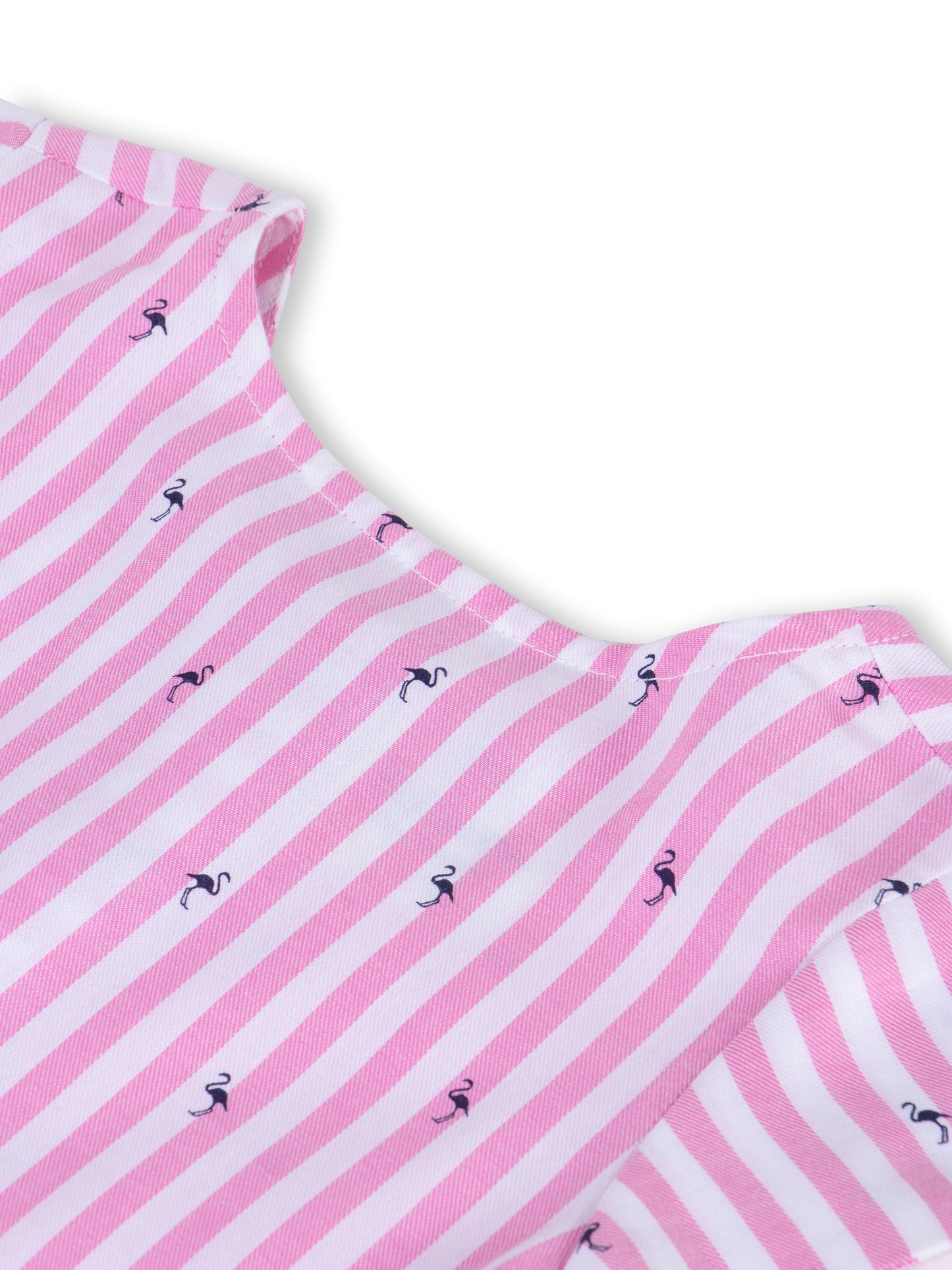 Pink & White Striped Dress for Girls