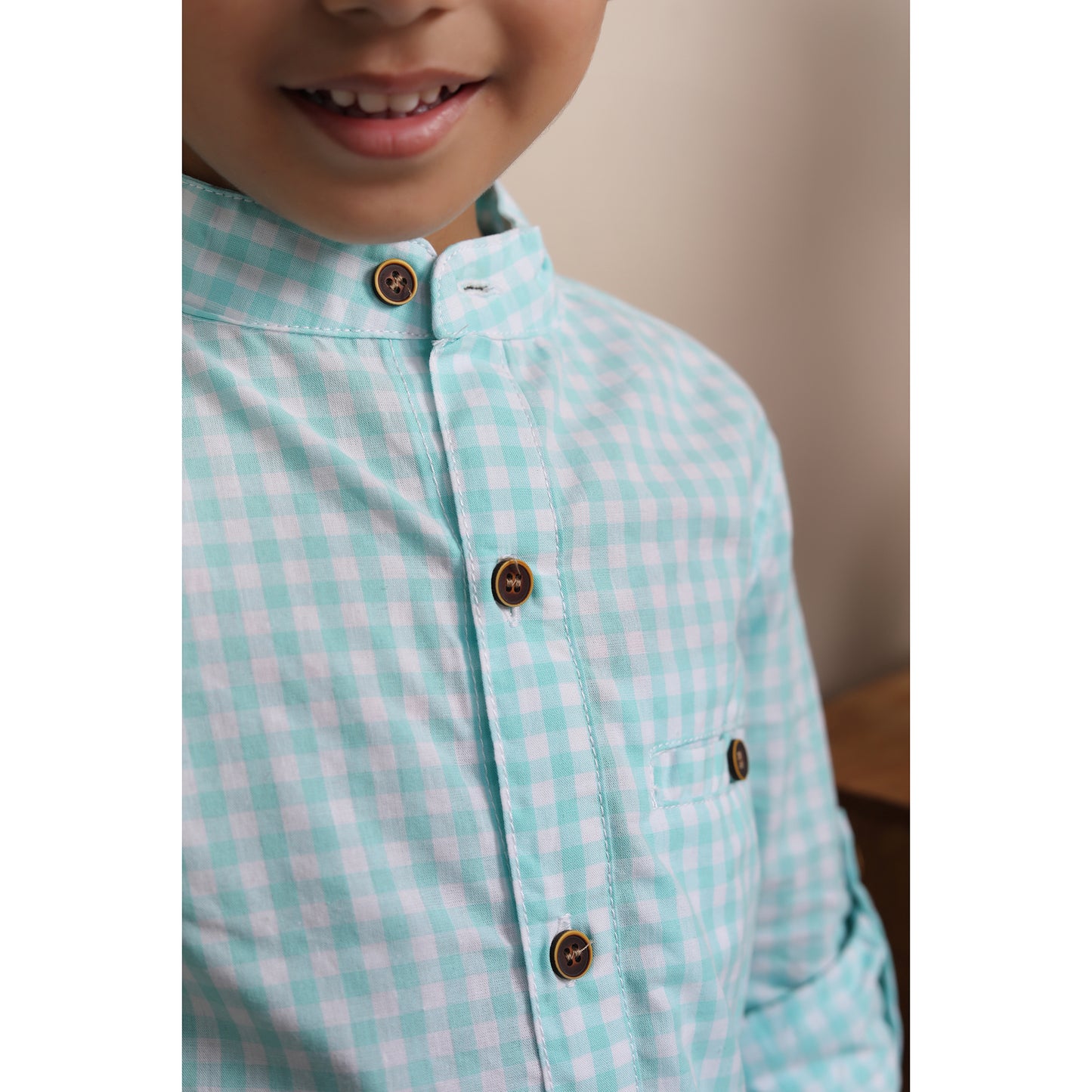 Blue Gingham Checks Full Sleeve Shirt