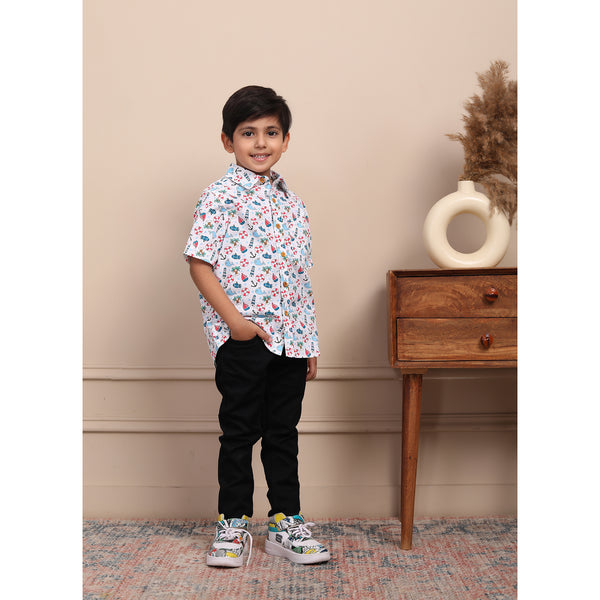 Fun Sea World Print Shirt for Boys