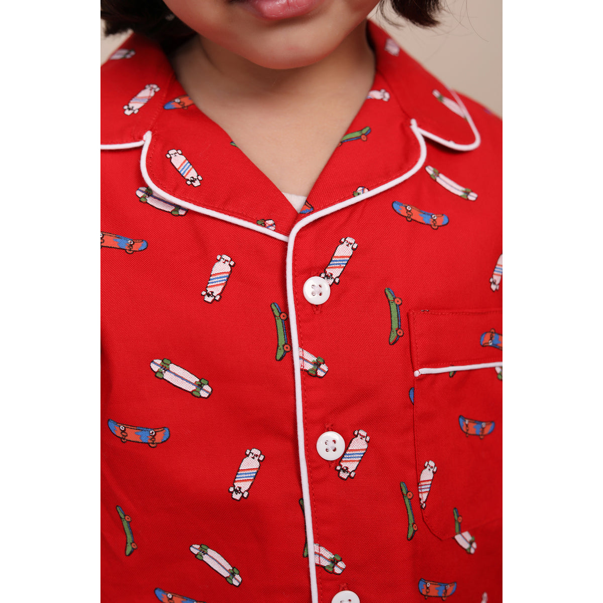 Notched Collared Night Suits For Girls & Boys