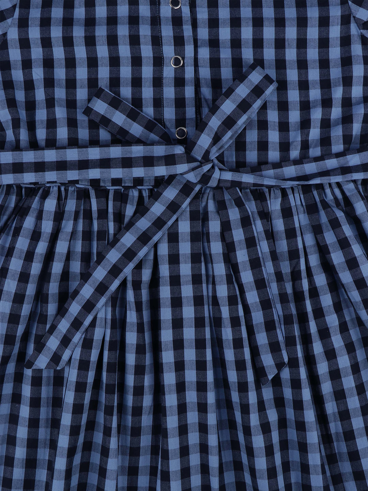 Vestido con cuello Peter Pan a cuadros azules y negros