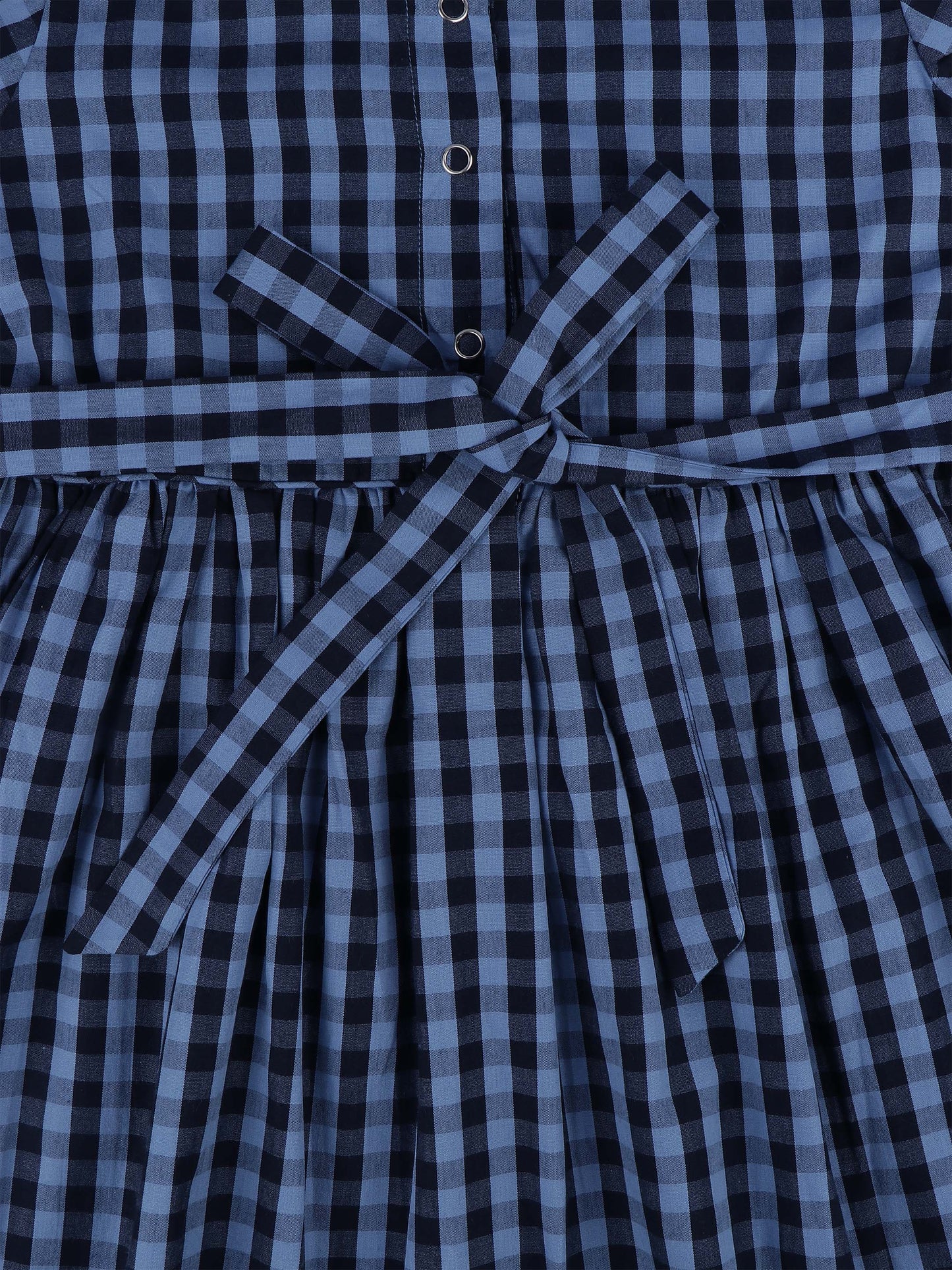 Peter Pan Collar Dress in Blue & Black Checks