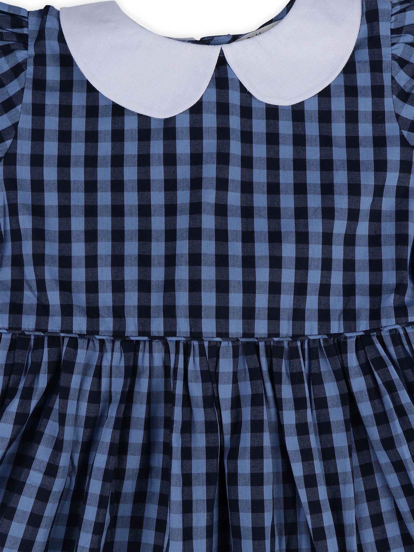 Peter Pan Collar Dress in Blue & Black Checks