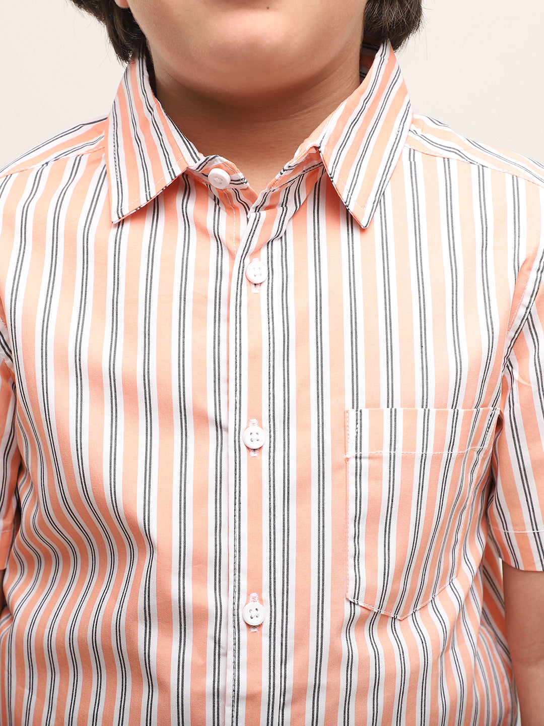 Orange striped shirt with shorts for Boys