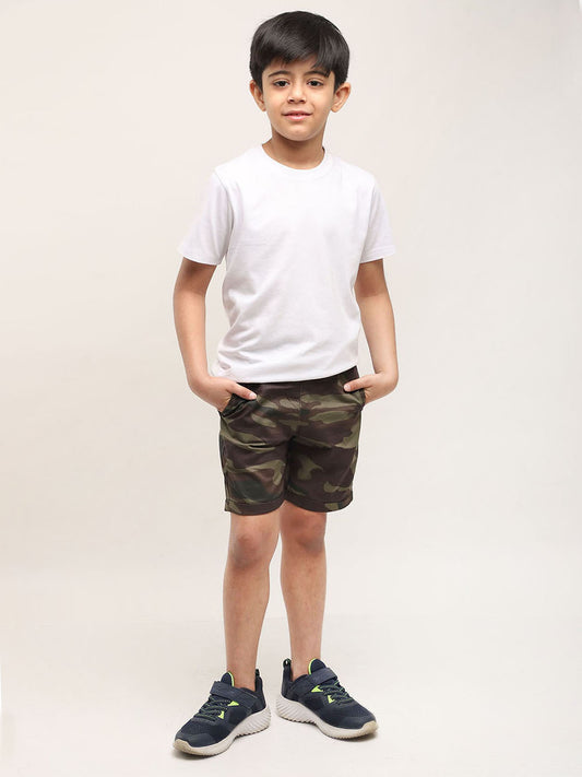 Camouflage Shorts for Boys - Olive