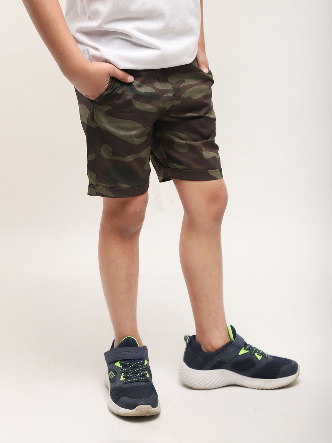 Camouflage Shorts for Boys - Olive