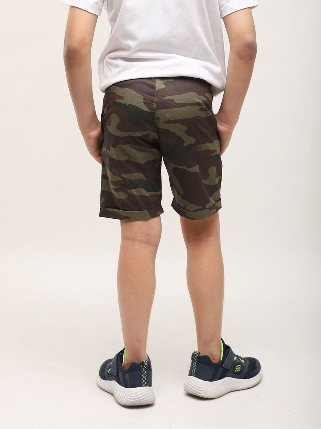 Camouflage Shorts for Boys - Olive