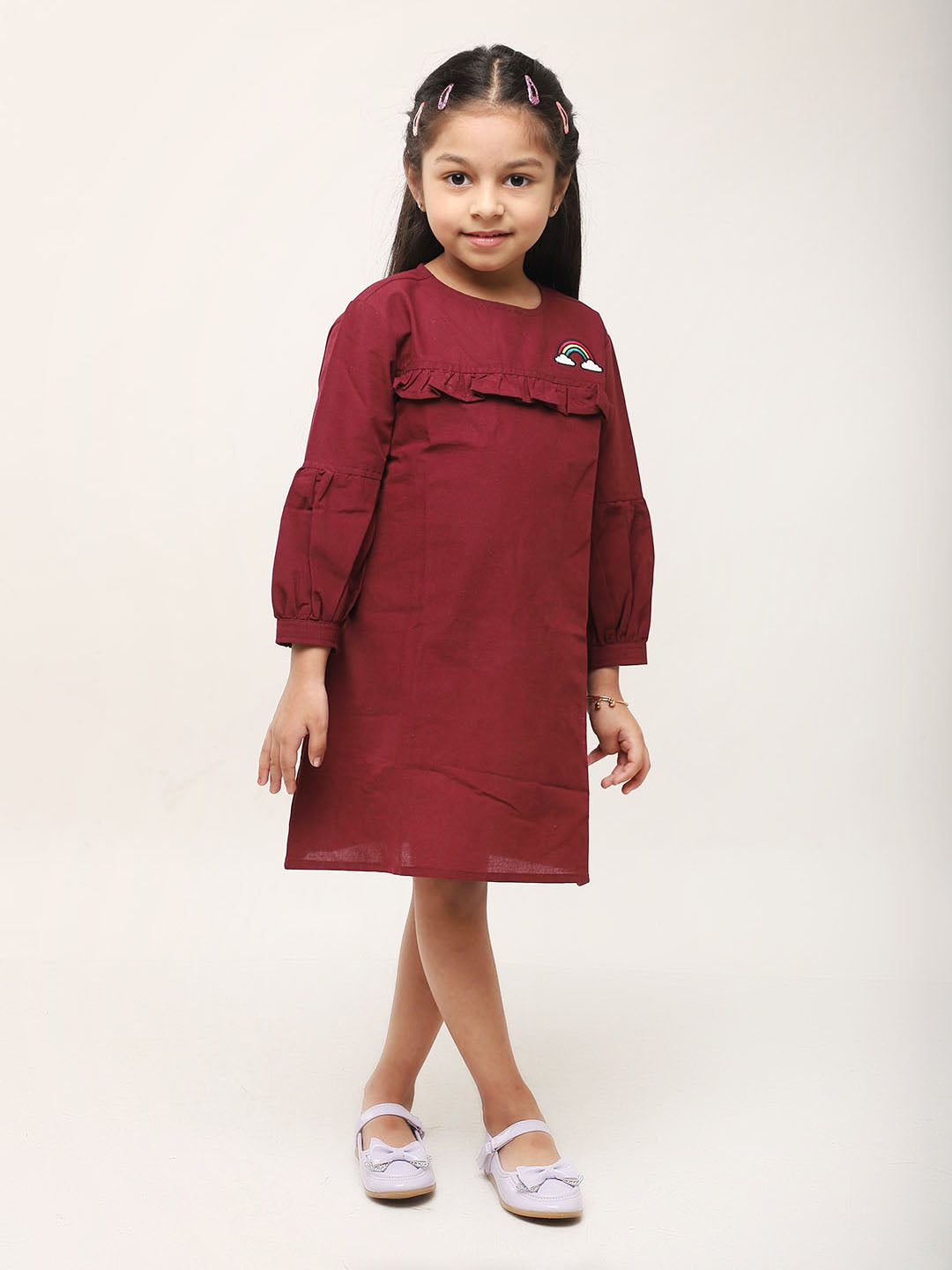 Linen TShirt Dress in Wine Color